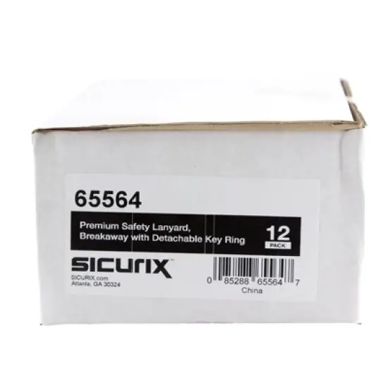 SICURIX Premium Safety Lanyard, Breakaway with Detachable Key Ring, Black, Pack of 12 image {4}