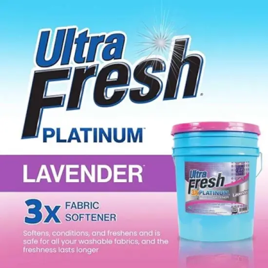 Ultra Fresh Platinum Fabric Softener for Laundry up to 640 Loads, Lavender, 5 Gallons - Fabric Odor Remover to Wash Clothes and Sheets image {1}