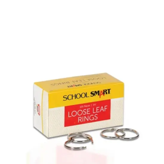 School Smart Loose Leaf Rings, 1-1/2 Inches, Nickel Plated Steel, Pack of 100 image {5}