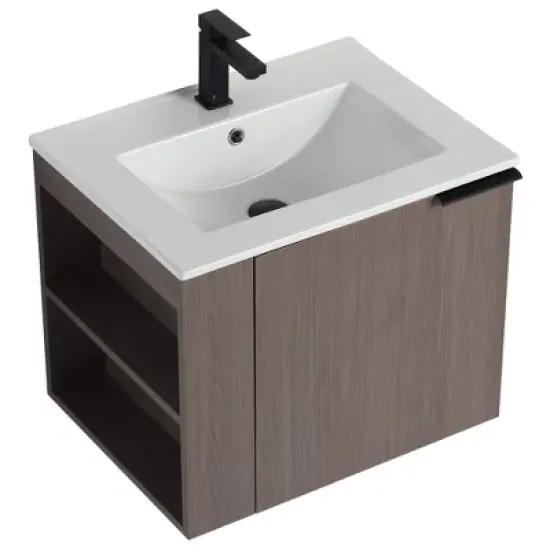 Fine Fixtures Elmridge Modern Bathroom Vanity with White Ceramic Sink image {7}