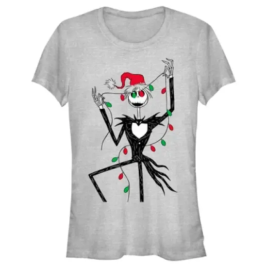 Junior's The Nightmare Before Christmas Jack Christmas Lights T-Shirt image {3}