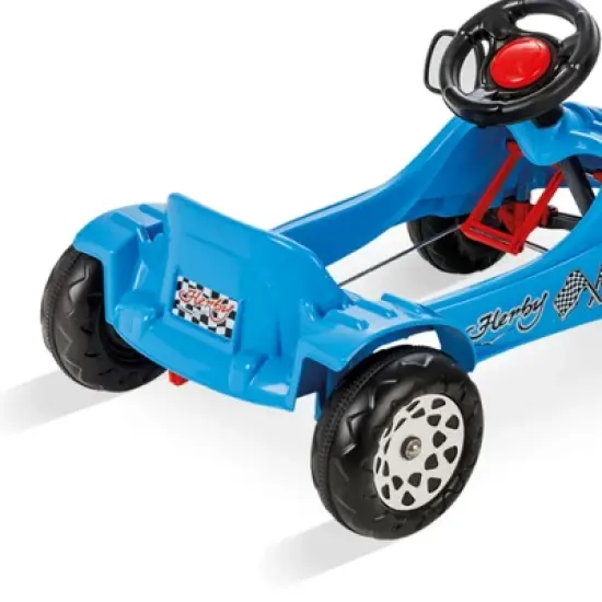 Pilsan 07 302B Herby Ride On Kids Toy Pedal Car with Removable Steering Wheel, Moving Mirrors, and Horn for Ages 3 and Up, 77 Pound Capacity, Blue image {3}
