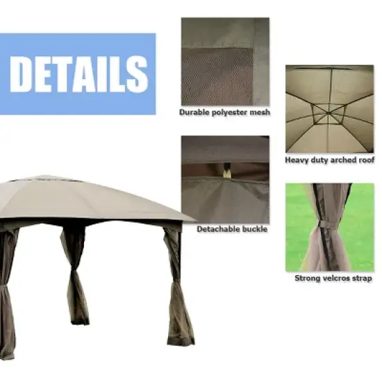 Tangkula 11.5FT Patio Gazebo Canopy Tent Wedding Party Shelter Awning Mosquito Netting image {4}
