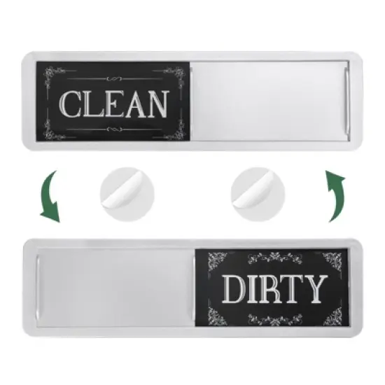 Unique Bargains Plastic Kitchen Hotel Indicating Clean Dirty Sign Rectangle Dishwasher Magnet image {7}