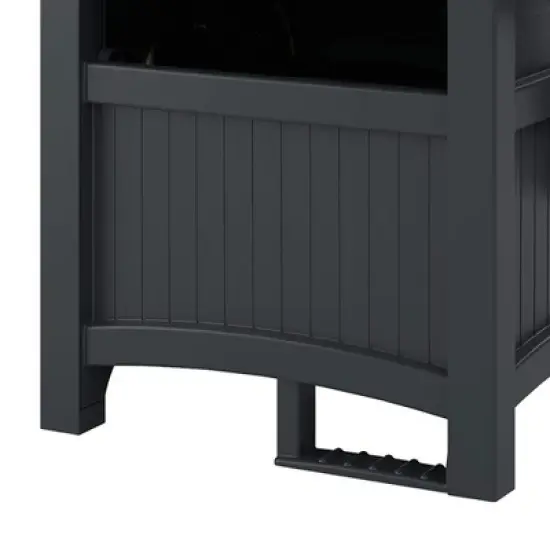 Suncast Hideaway 100' Capacity Resin Garden Hose Reel for 5/8" Hoses with Stay-Up Lid & Crank Handle for Hassle-free Outdoor Storage, Cyberspace image {4}