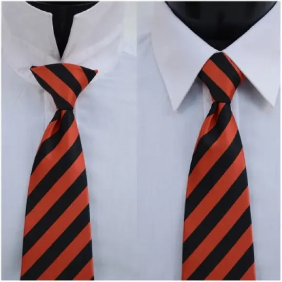 College 1/2" Striped Colored Woven Clip On Neck Tie image {2}