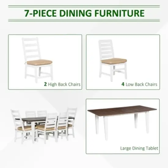 Resenkos Patio Dining Set for 6, Extra-Long Table Space And Soft Padded Seats, Umbrella Hole, Aluminum, Polyester, Foam, Brown image {8}