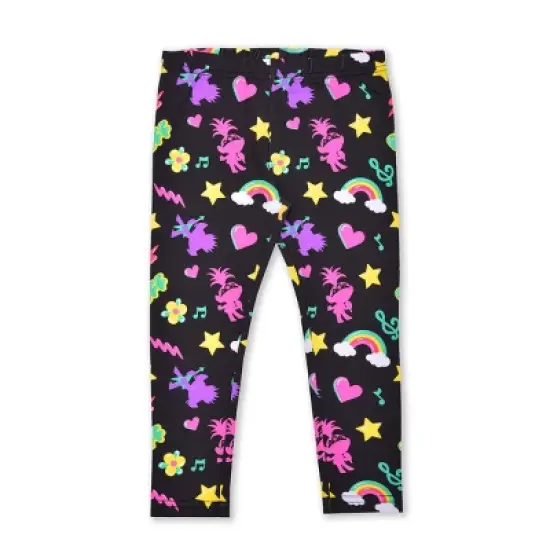 Trolls Girl's 3-Pack Barb and Poppy BFF Zip Up Hoodie, Short Sleeve Graphic Tee and Legging Pant Set for toddler image {4}