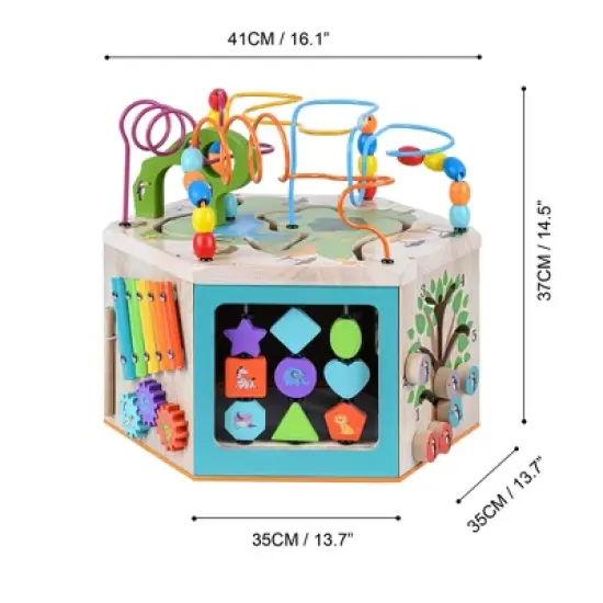 Teamson Kids Preschool 7 in 1 Wooden Activity Cube, Educational Toy PS-T0005 image {3}