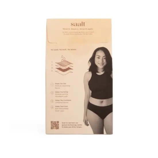 Saalt Heavy Absorbency Briefs Super Soft Modal Comfort Leak Proof Period Underwear  - Volcanic Black  image {2}