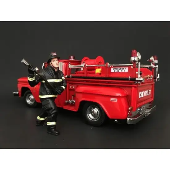 Firefighter with Axe Figurine / Figure For 1:18 Models by American Diorama image {1}