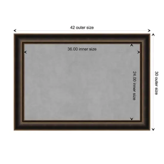 42"x30" Villa Framed Magnetic Board Oil Rubbed Bronze - Amanti Art: Wall Mount, Metal, Home & Office Decor image {9}