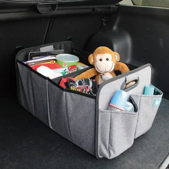 Joybi Gray and Black Deluxe Car Seat Organizer Kit, Multi-Compartment Storage Box for Vehicles image {6}