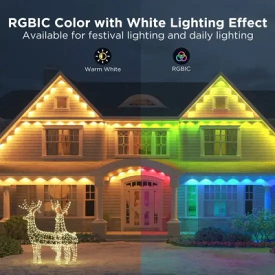 Govee 100ft RGBICW White Permanent Outdoor Lights Elite: LED String Lights, 72 Counts image {1}