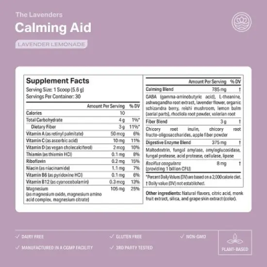 Proper The Lavenders Calming Aid Dietary Supplement Powder - 5.92oz image {3}