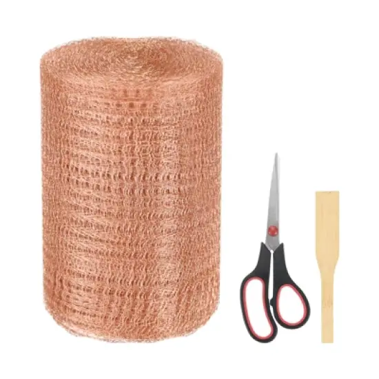 Unique Bargains Copper Mesh Rustproof Flexible Durable Copper Wool W Precision Scissor and Wood Stick 1 Set image {8}