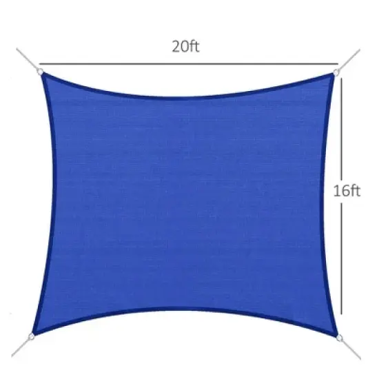 Resenkos Backyard Garden Canopy, Camping Canopy Screen Tent,16' x 20' Sun Shade Sail Canopy Outdoor Shade Sail Cloth for Patio Deck Yard, Blue image {3}