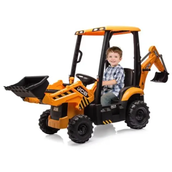 Ride on Excavator Bulldozer, 12V Kids Electric Vehicle with Remote Control, Front Loader, Digger, Horn, Adjustable Seat, Excavator Ride on Car Toy image {10}