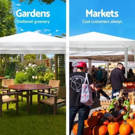 KTMBDW Outdoor Party Tent, Heavy Duty Canopy Event Wedding Tent with Removable Sidewalls for Parties Backyard Patio, White image {3}