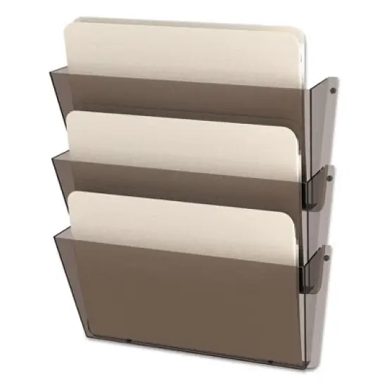 deflecto Unbreakable DocuPocket Wall File, 3 Sections, Letter Size, 14.5" x 3" x 6.5", Clear, 3/Pack image {6}