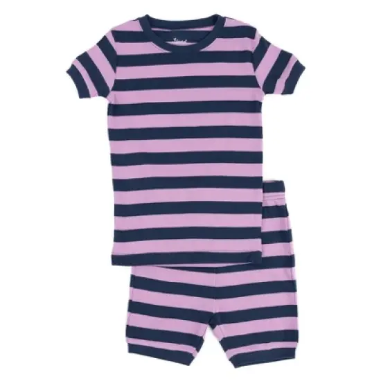 Kids Short Sleeve Striped Cotton Pajamas   image {2}