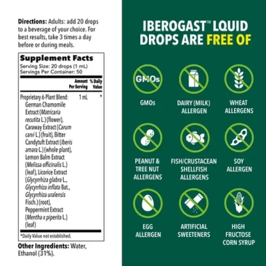 Iberogast Dual Action Digestive Relief Daily Herbal Supplements - 50ml image {5}
