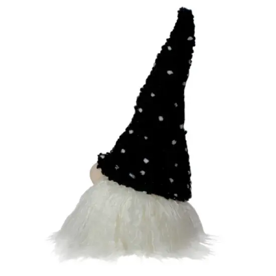 Northlight LED Lighted Polka Dot Knit Hat Gnome Christmas Decoration - 10" - Black and White image {2}