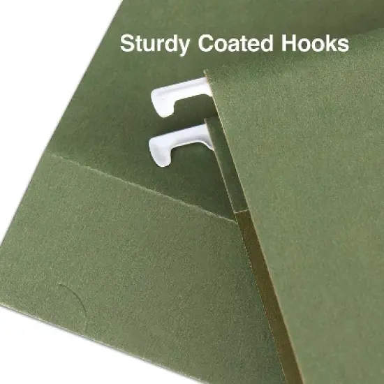 Staples Hanging File Folders 2" Expansion Letter Size Standard Green 25/Bx TR117515/117515 image {2}