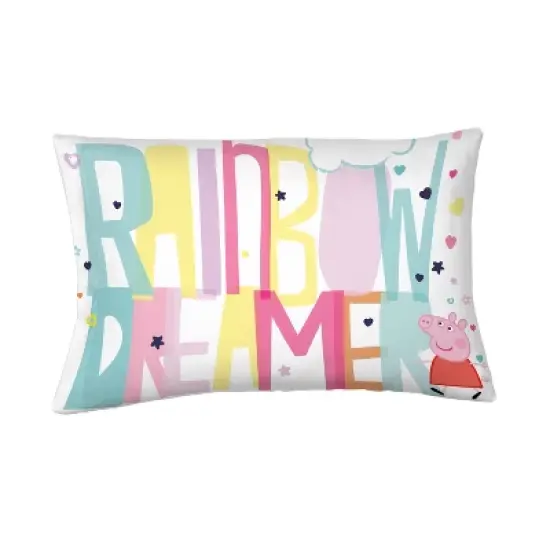Twin Peppa Pig Rainbow Dreamer Reversible Kids' Bedding Bundle: Comforter Set with Pillow Case & Sheets, Multicolor image {10}
