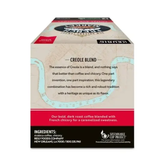 French Market Coffee & Chicory Medium-Dark Roast Single Serve Coffee Pods, 12 Count Box image {2}