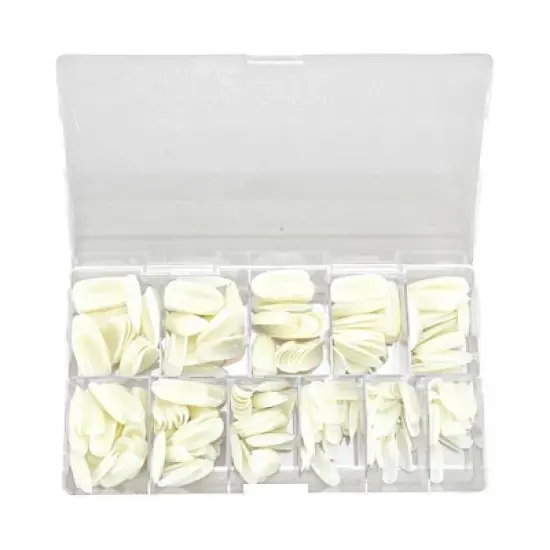 Unique Bargains Women's Oval Shape Fake Nails Beige 1 Set image {5}