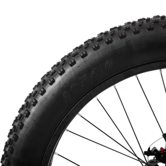 Hiland 20" 24" 26" Fat Tire Mountain Bike, 7-Speed, Disc Brake, Beach and Snow Bicycle image {12}