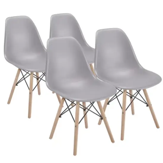 Yaheetech Modern Dining Chairs with Natural Beech Wood Set of 4 image {10}