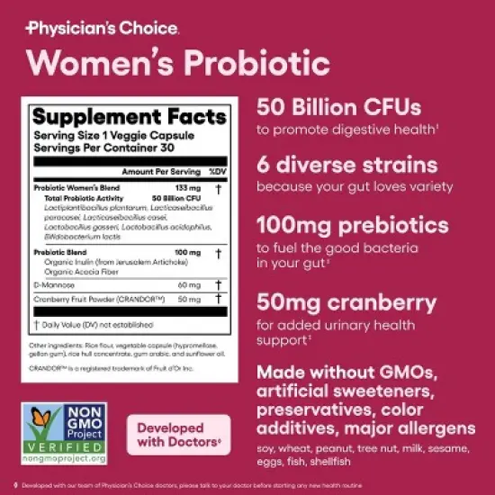 Physician's Choice 50 Billion CFU Women's Probiotic Capsules image {1}