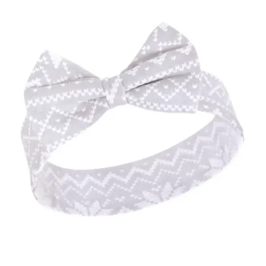 Hudson Baby Infant Girl Cotton Bib and Headband Set 5pk, Winter Forest, One Size image {5}