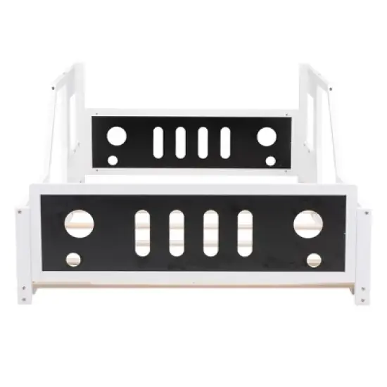 Full Size Classic Car-Shaped Platform Bed with Wheels - ModernLuxe image {6}