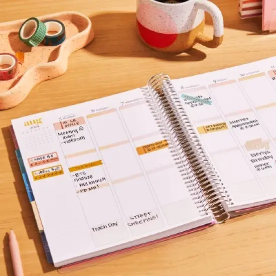 Erin Condren 2024 Planner 7"x9" Daily/Monthly Vertical Coiled Abstract Circles image {14}