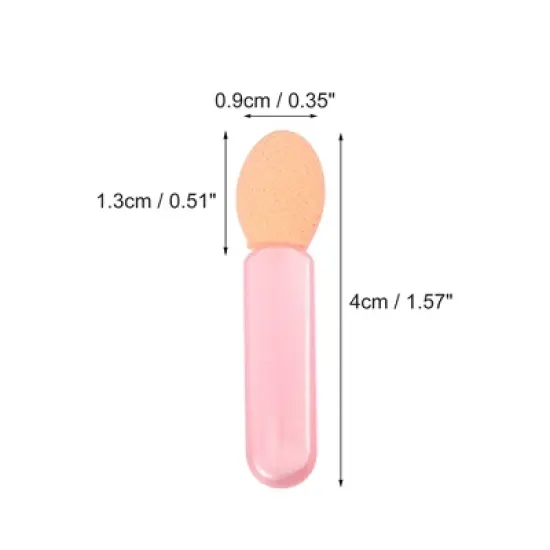 Unique Bargains Dual Sides EyeShadow Makeup Applicators Short Sponge Brushes Pink White 50 Pcs image {3}