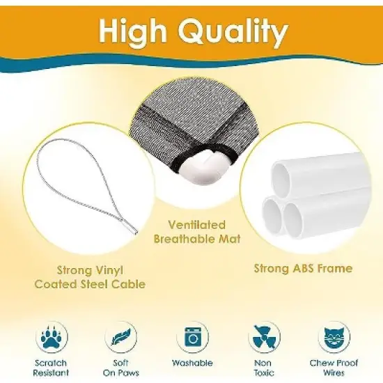 PAWBEE Cat Window Perch - Cat Window Hammock - Strong Suction Cups Hanging Cat Bed - Cat Hammock For Window Indoor - Comfy Cat Shelf For Inside Ledge image {2}