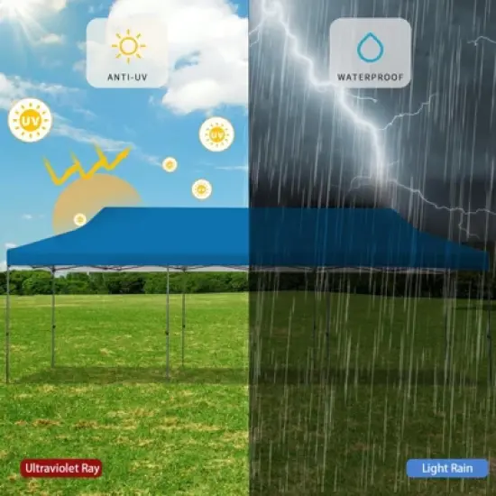 EROMMY 30 Ft. W x 10 Ft. D Steel Pop-up Canopy image {2}