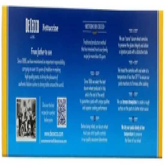 De Cecco Fettuccine Pasta - Case of 20/16 oz image {2}