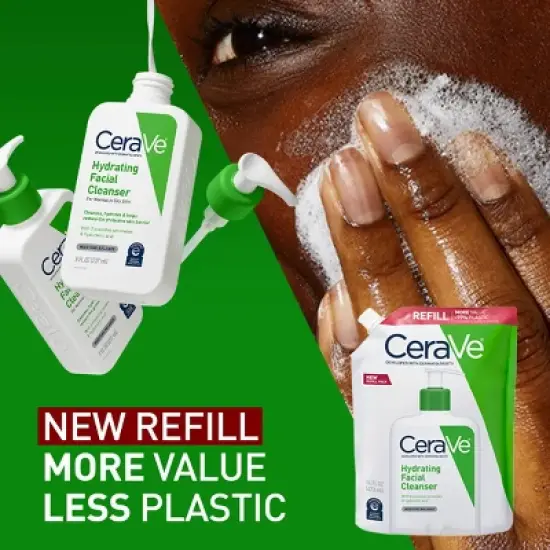 CeraVe Hydrating Facial Cleanser Refill For Normal to Dry Skin - 16 fl oz image {7}