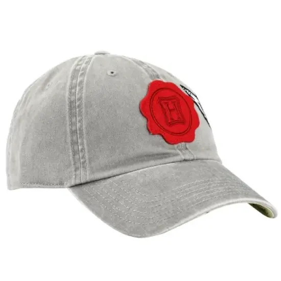 Harry Potter Hogwarts Wax Stamp Embroidery Gray Pigment Dye Cotton Twill Snapback Hat for Men image {2}