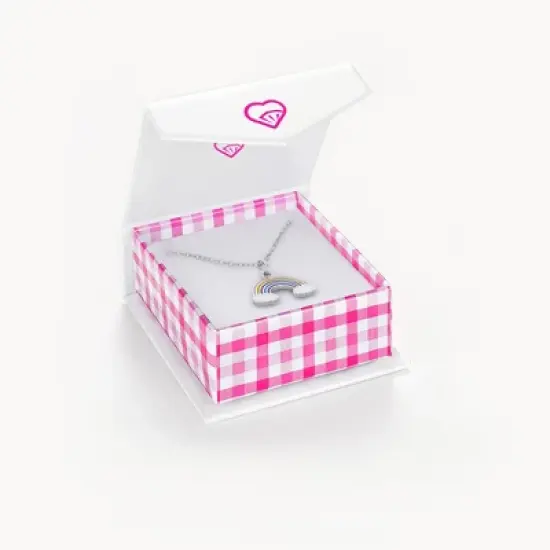 Girls' Colorful Rainbow Sterling Silver Necklace - In Season Jewelry image {2}