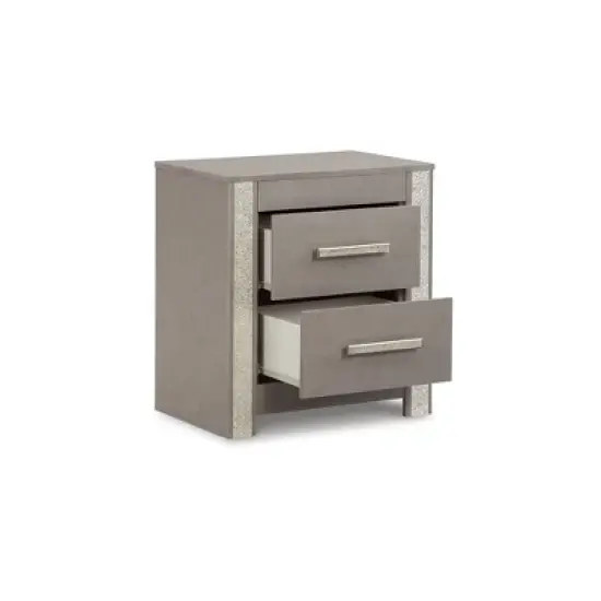 Signature Design by Ashley Contemporary Surancha 2 Drawer Nightstand, Gray image {1}