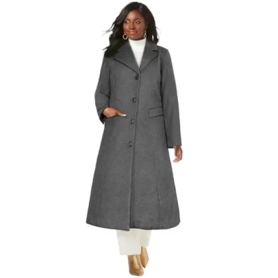 Jessica London Women&rsquo;s Plus Size Full Length Wool Blend Coat image {6}