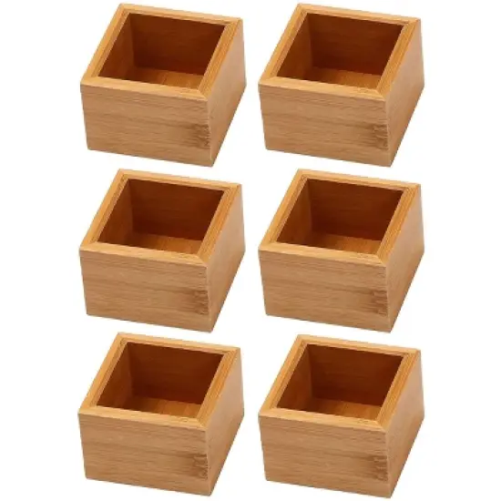YBM HOME Bamboo Drawer Organizer Storage Box for Kitchen Drawer, Junk Drawer, Office, Bedroom, Children Room, Craft, Sewing, and Bathroom, Pack of 6 image {10}