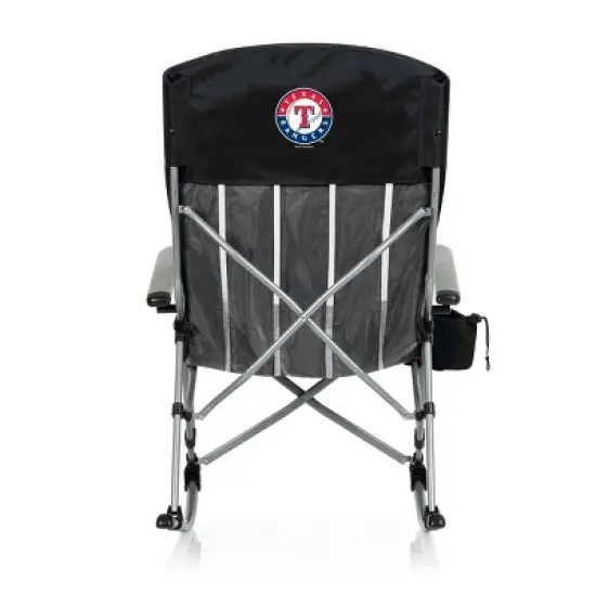 MLB Texas Rangers Outdoor Rocking Camp Chair - Black image {1}