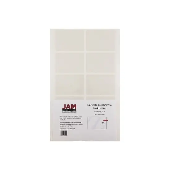 JAM Paper Self-Adhesive Business Card Holders 2 x 3 1/2 Clear 2187815065 image {2}