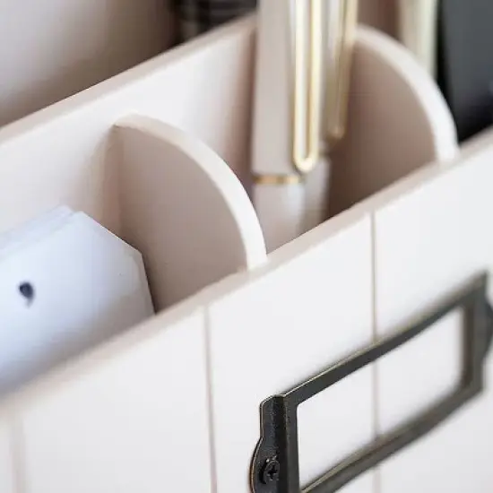 Blu Monaco Light Pink Wooden Mail Organizer - 3-Tier wit Mail Printed on the Front image {5}